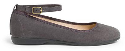 Pisamonas Bailarina Cintas Raso Cierre Pulsera Talla 39 en Color Gris Oscuro