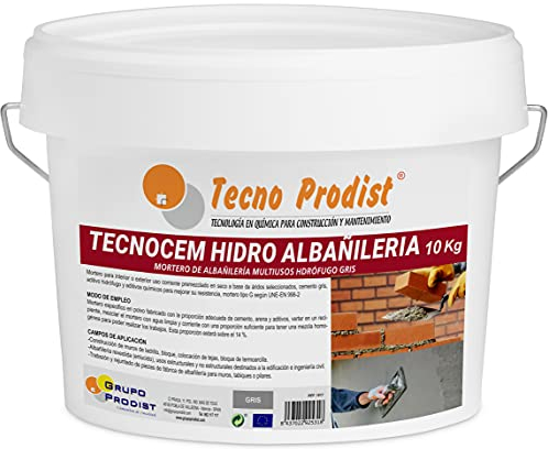 TECNOCEM HIDRO ALBAÑILERÍA de Tecno Prodist (10 Kg) , Color Gris, El embalaje puede variar