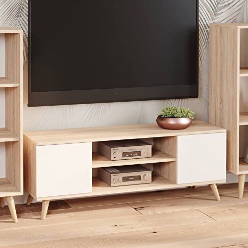Dmora Mobile Porta TV Lomza, Credenza da Soggiorno, Armadio Basso per TV, Base Parete attrezzata, 155x40 h50 cm, Rovere