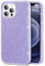 Mixroom - Custodia Cover per iPhone 12 PRO Case in TPU Morbido Lilla con Brillantini Glitter 3 in 1