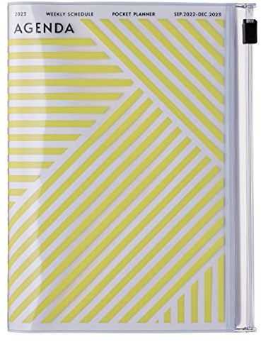 MARK'S 2022/2023 Taschenkalender A6 vertikal, Geometric Pattern, YELLOW: Von September 2022 bis Dezember 2023