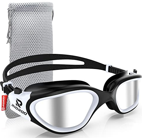 RIOROO Lunettes de Natation,Polarisées Lunettes de Plongée pour Mixtes,Les Hommes,Les Femmes Adultes,Antibuée Aucune Fuite avec des Verres Larges, Protection UV, Pont de Nez Ajustable