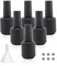Agidea Lot de 6 flacons vides de vernis à ongles noirs mats de 15 ml avec pinceau, boules de mélange et entonnoir – Parfait pour le bricolage de vernis à ongles, les voyages et le stockage de liquides