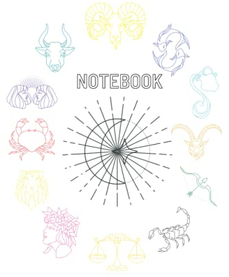 Notebook: Zodiac White Lined Notebook