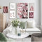 Impression sur toile de style nordique scandinave avec fleur de rose et plumes - Tableau moderne - Décoration de salon sans cadre