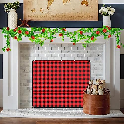 Magnet Fireplace Cover, Fireplace Draft Blocker, Fireproof Fireplace Blanket for Heat Loss, Fireplace Flue Blocker, Fireplace Cold Air Blocker(107cm W x 76cm H)