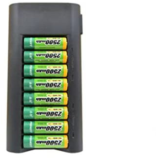 XCC 5 Baterías Recargables 2500 MAh 8 Kit Cargador Rápido Inteligente for 8 Cargadores