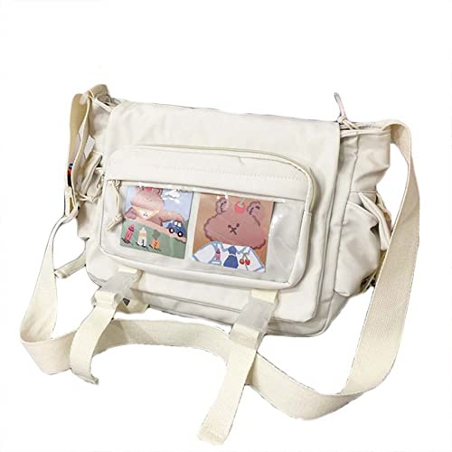 ANSAIR Kawaii Crossbody Bag Cute Clear Messenger Bag Ita Bag Backpack Purse for Women Y2k Shoulder Bag Harajuku Fairy Aesthetic (Color : Clear White, Size : One Size)