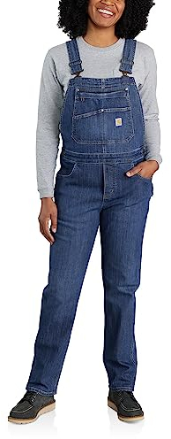 Carhartt Salopette da donna in denim Rugged Flex®, vestibilità comoda, Archi, M