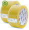 OFITURIA m-office Transparentes Klebeband, selbstklebendes Verpackungsband für Kartons, Versand, Umzüge und Handwerk, sicheres und robustes transparentes Papier (48 mm x 66 m, x2)