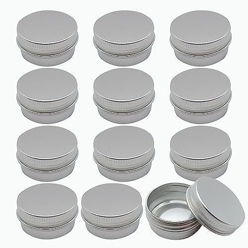 UMCHU 12 Stück 10ML Aluminium Leer Döschen,Runde Aluminium Blechdosen Kosmetische Behälter,für Lippenbalsam, Kosmetik Creme, Minikerzen, Basteln Schmuck
