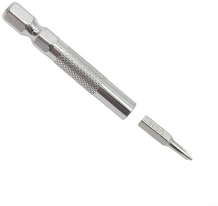 for HPLIVE Hex Shank 6.35mm Insert Bit Adapter to 4mm Electric Screwdriver Socket Holder,Vanadium Steel,Silver Color,Pack of 2