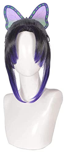 Anime Cosplay Perücken Shinobu Kocho Cosplay Perücke Cosplay Perücken mit Kapuze Free Wig