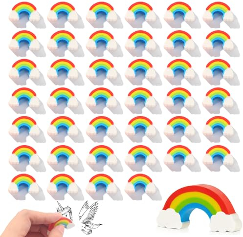40 Stück Regenbogen Radiergummi Set, Kinder Radierer Weich Radiere,2B Lustig Radierer für Kinder, Schule und Zeichnen (C)