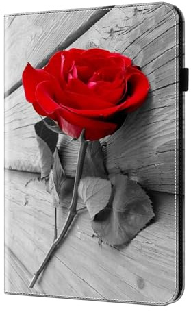 LMFULM® Case for Apple iPad Mini 6 (6th Gen 2021) (8.3 Inch) PU Leather Protective Shell Wallet with Stand Case Flip Cover Holster Book Design A Rose Pattern