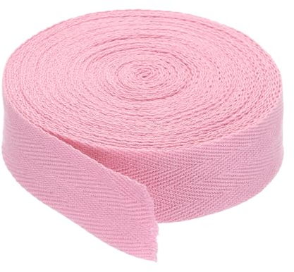PATIKIL Baumwollband Baumwolle Gurtband 30mm x 9m, Schrägband Baumwoll Nahtband Köperband Saumband Einfassband Stoffband Webband zum Nähen für DIY Basteln Stricken Verpackungen, Hell-Pink