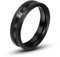 Bishilin Damen Herren Ringe Personalisiert, Ring Edelstahl 5MM Matt mit Zirkonia Bandring Ring Gr.47, Schwarz Ringe Hochzeit Partnerringe für Sie und Ihn