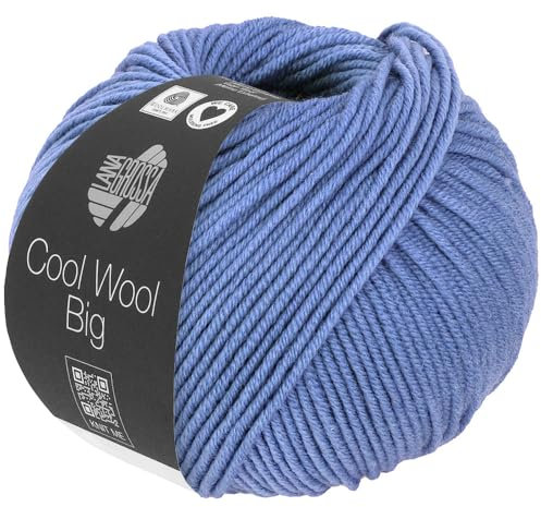 LANA GROSSA Cool Wool Big | Extrafeine Merinowolle waschmaschinenfest und filzfrei | Handstrickgarn aus 100% Schurwolle (Merino) | 50g Wolle zum Stricken & Häkeln | 120m Garn FB 1024