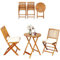 LIFEZEAL Set da Bistrò per Balcone Pieghevole, Set di Mobili da Esterno, 3 Pezzi, Set Tavolo e Sedie da Giardino con Cuscino Imbottito in Legno di Acacia, Tavolo Portato 80kg, Sedie Portate 160kg