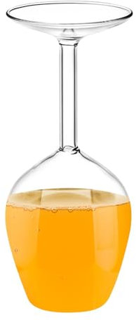 Upside Down Weinglas - Klassische Feiertagsgläser, kreative umgekehrte Weinkugel | Einzigartige und originelle Weingläser mit Stiel, Junggesellenabschiedsgläser für Weinsäfte, Whi, Bourbon, 8,4