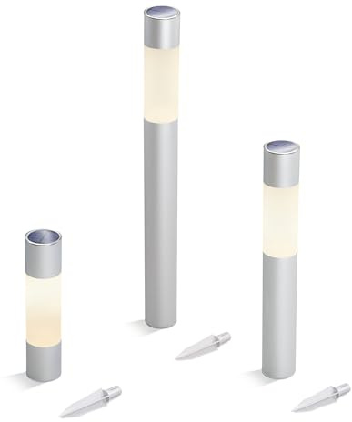 Esotec Solarleuchten Set Standleuchten Pole Light 3er DuoColor Licht 102618