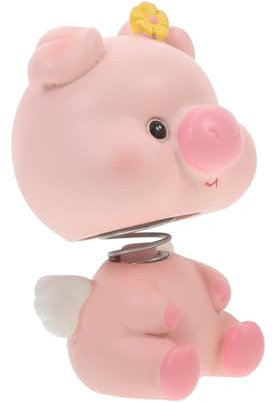 FOYTOKI Dekoratives Wackelkopf Schwein aus Kunstharz Weihnachten Feier