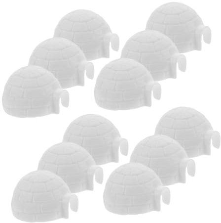 VICASKY 12 Stück Kleiner Künstliche Polars EIS Figuren Dekoration Für Kinder Realistische Iglu Modelle Mikrolandschaft Und Miniaturgarten Zubehör Kreative Heimdekoration