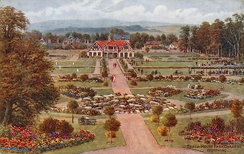PSVDCTOO Vintage Wanddeko Bilder Poster Wandbild Beach House Park Gardens Worthing von Alfred Robert Quinton Poster Wandbild Deko für Zimmer 60x90cm