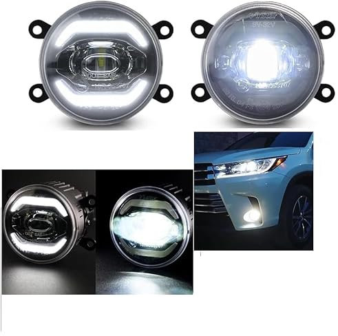 BLUETECH Universale LED TAGFAHRLICHT und NEBELSCHEINWERFER Duo Set Schwarz Ø 90m passend für mehrere PKWs