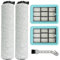 Rodillos y filtros de cepillo de repuesto para aspiradora Bissell CrossWave HF2/3845N/3831, limpiador de suelos en seco y húmedo, 2 cepillos de rodillo, 2 filtros, 1 cepillo de limpieza