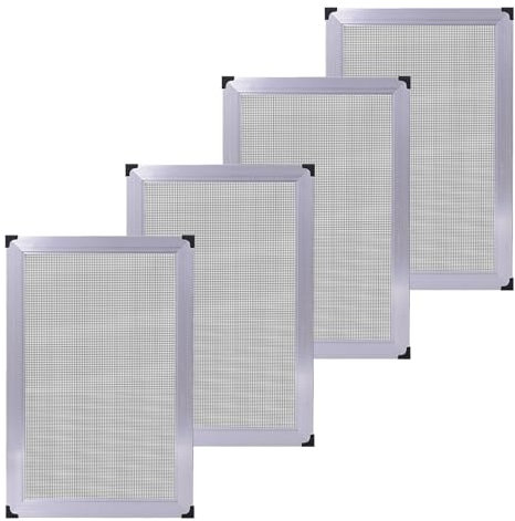 Zanzariera estensibile telaio alluminio 4 Pezzi Argento Zanzariere Orizzontali Scorrevoli per Finestre di Casa, Zanzariere con Telaio in Alluminio, Zanzariere di Ricambio per Balcone Camera da Letto C