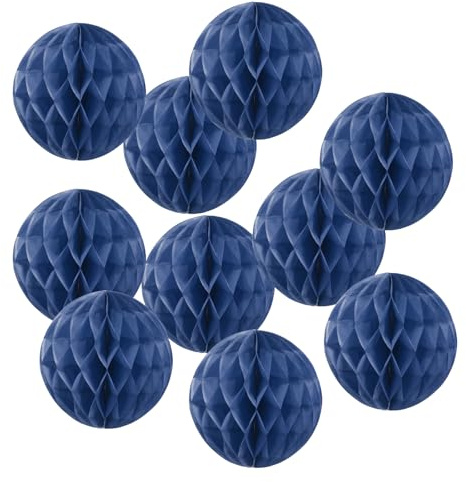 PATIKIL 10 Stück 15 cm Pompons Deko, Tissue Paper, Pom Poms Blumenbälle, Papierblumen, Hängende Papierblumenbälle, Dekoration für Party Hochzeit Hintergrund Deko Geburtstag, Marineblau