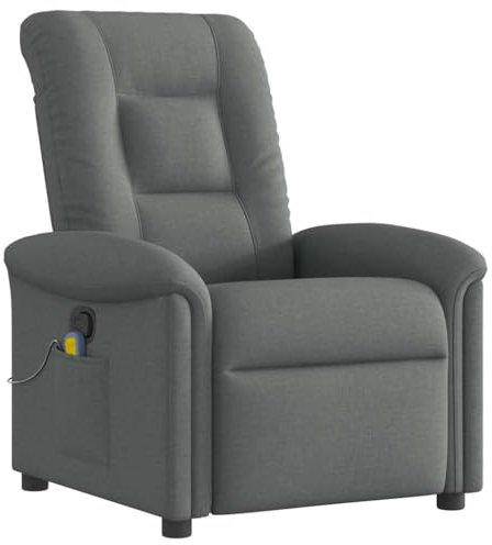 vidaXL Massagesessel Dunkelgrau Stoff, Massage TV-Sessel, Sessel mit Massagefunktion, Fernsehsessel, Massage Fernsehsessel, TV-Sessel, Sessel