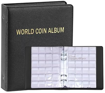 Album de Collection de Pièces de Monnaie, Porte-Monnaie Format Livre, Rangement pour Collectionneurs