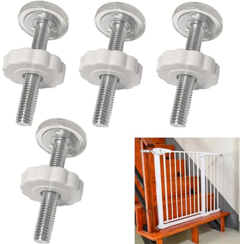 Sicherheits-Türschrauben,4 Stück Druckschrauben Für Kindergitter,M10 Haustier Baby Gate Screw Bolts,für Haustier Treppengitter Türtreppenschutzgitter Türschutzgitter
