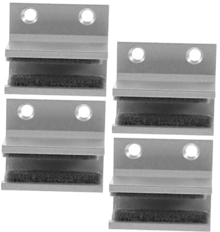 POPETPOP 4 Sätze Führung für Glasschiebetüren Schiebetürschiene Duschtür Tür schieben unten duschabtrennung zubehör Führung für Glastüren Türführungsschiene Aluminiumlegierung Silver