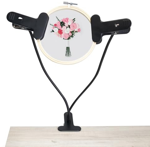Stickrahmen Halterung,Embroidery Hoop CrossStitch Stand Verstellbarer Stickrahmenständer, für Handarbeiten Freihändiger Stickrahmenständer für Kunsthandwerk Nähprojekte