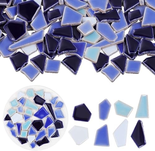 CLISPEED Bunte Keramische Mosaikfliesen 200G Diy Mosaiksteine UnregelmäßIge Kleine Mosaikpartikel FüR Heimdekoration Garten Badezimmer Bastelset