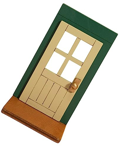 UKCOCO Mini-tür Aus Holz Miniatur-tür Für Puppenhaus Winzige Türdeko Kleine Holztür Heimdekoration Mini-haustür Kinderzimmeraccessoire Puppenhaus-zubehör