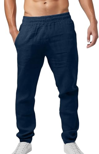 Chinos Trousers Men Slim Fit Mens Trousers Casual Sweatpants Mens Baggy Chef Chinos Straight Fit Men Loose Walking Trouser Gym Pant Work Pants for Regular Work Trouser Cargo Pants Navy