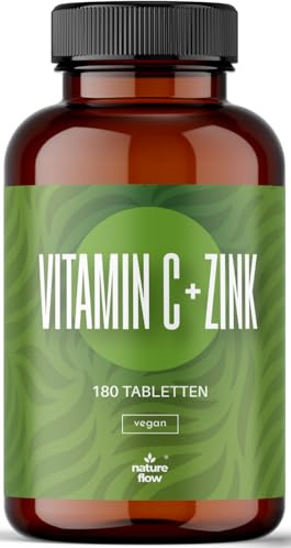 Vitamin C Zink hochdosiert – 365 Stück – 500 mg Vit. C + 15 mg Zink | Gepuffertes Vitamin C – vegan, produziert in Deutschland, laborgeprüft
