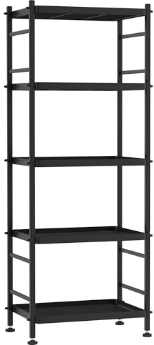 Jowkou Heavy Duty Shelving Unit | Storage Shelves, Bathroom Shelving Shelves Unit | 5-Tier Steel Shelving | Garage, Shed, Pantry, Kitchen Storage Organiser | Free Standing Metal Shelves