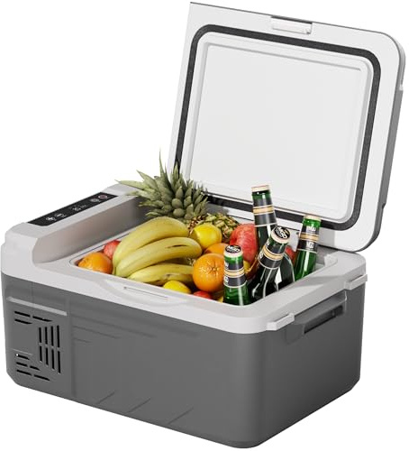EKOJUCE 12 Volt Car Refrigerator, 11 Quart (10L) Electric Compressor Cooler -4℉~68℉, Car Fridge 12/24V DC & 100-240V AC, Portable Freezer for Camping, RV, Truck, Travel, Outdoor