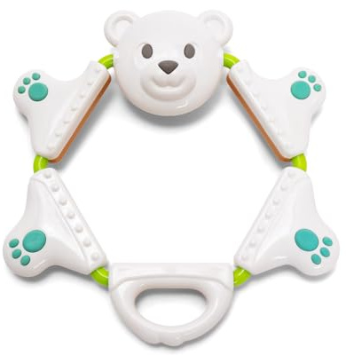 Simba ABC Twisty Bär – Greifspielzeug mit drehbaren Elementen & Rasselgeräuschen, Braunbär- und Eisbär-Seite, 20 cm, ab 3 Monaten