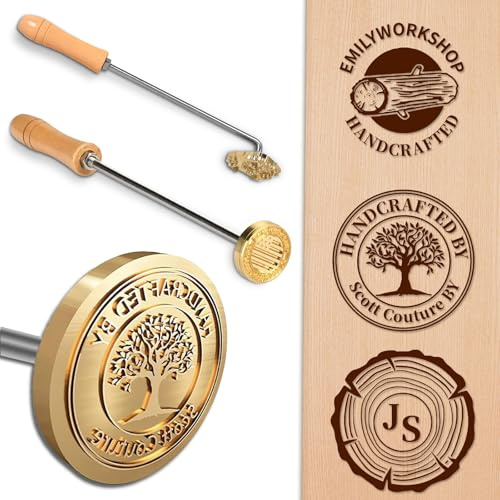KKHH Branding Iron Custom for Wood, Leather & Food - Personalized Logo Stamp for DIY Crafts, Professional Woodworking, Leathercraft & Baking - Flame Heated Metal Branding Tool