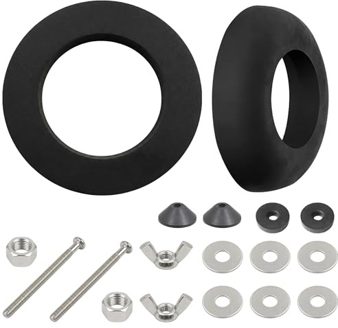 Durable Stainless Steel Toilet Tank Bolts,2 Pcs | Close Coupling Toilet Cistern Bolts Kit,Tank Fixing Cistern Seal Kit,100mm M6 Bolt Through 1.5 Rubber Dome 2 Foam Washer