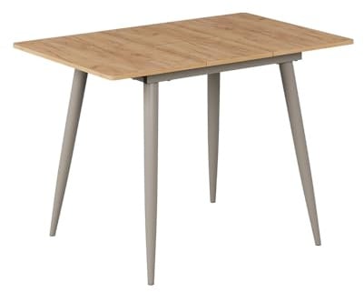 Vicco Esstisch Beaver, Goldkraft Eiche/Greige, 80-110 x 70 cm | ausziehbar, für flexible Nutzung als Ess- oder Arbeitstisch