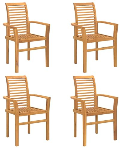 Lumanois Esszimmerstuhl 4 pcs Braun 62 x 55 x 94 cm Massivholz Teak,31.26kg,42007596