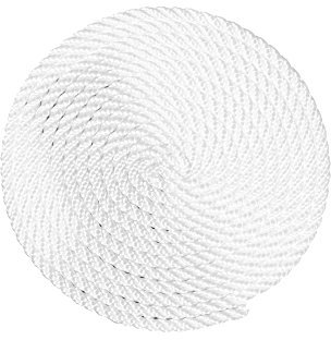 Cuerda de poliéster trenzada de 3 hebras, viene en blanco, elige entre múltiples longitudes y anchos, alta resistencia, baja elasticidad, múltiples usos, utilidad, manualidades y más