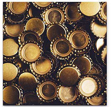 Paul Sinus Art Leinwandbilder | Bilder Leinwand 90x90cm Kronkorken